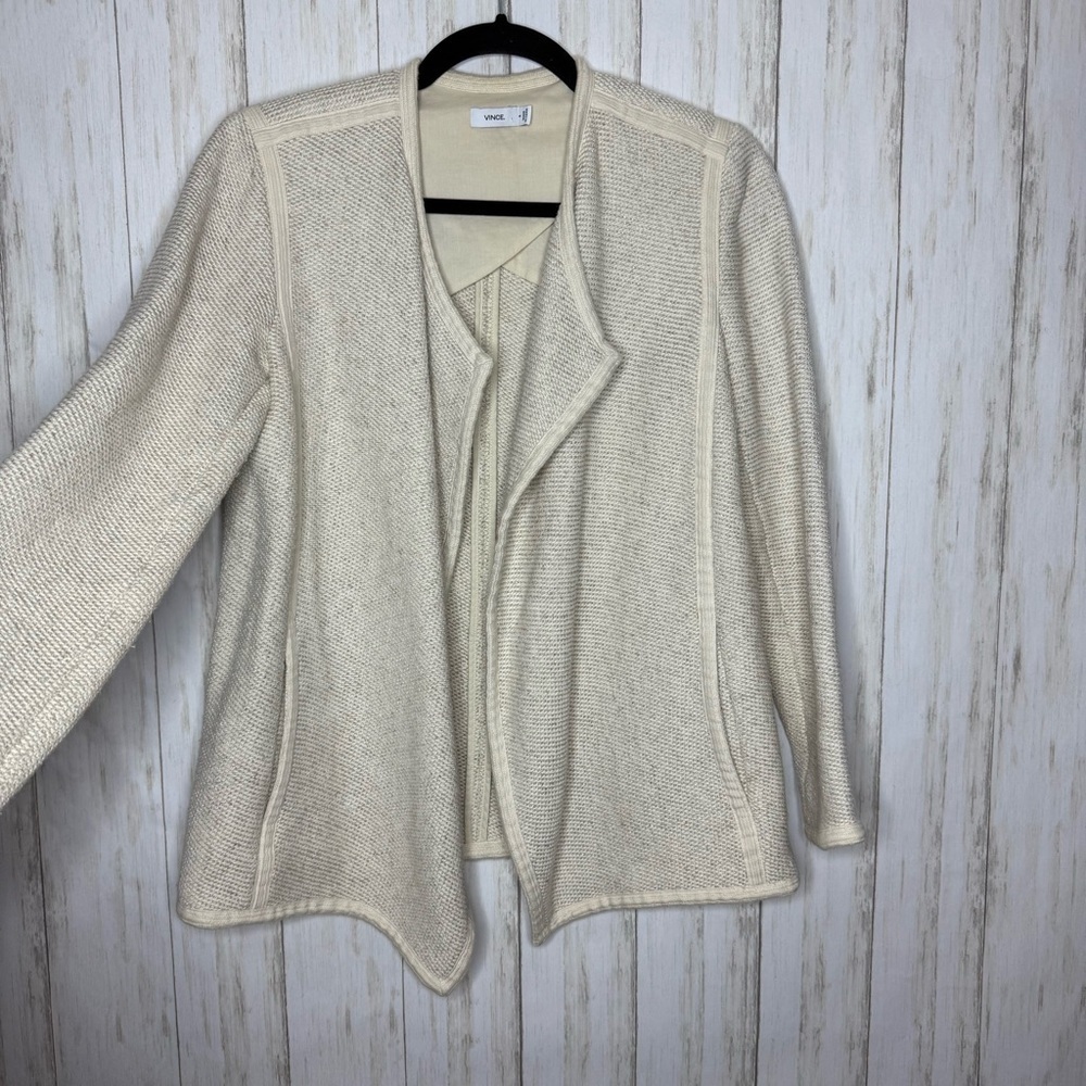 Vince Cream Beige Sweater Jacket Small